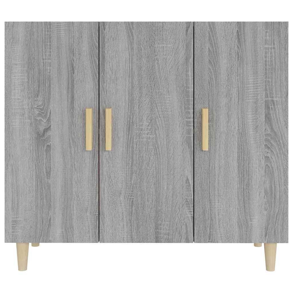 skab 90x34x80 cm konstrueret træ grå sonoma-eg
