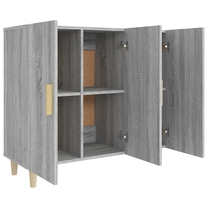 skab 90x34x80 cm konstrueret træ grå sonoma-eg