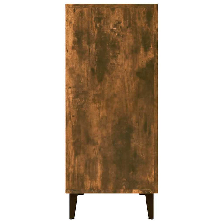 skab 90x34x80 cm konstrueret træ røget egetræsfarve