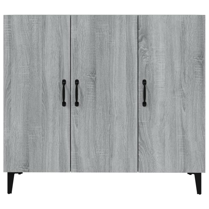 skab 90x34x80 cm konstrueret træ grå sonoma-eg
