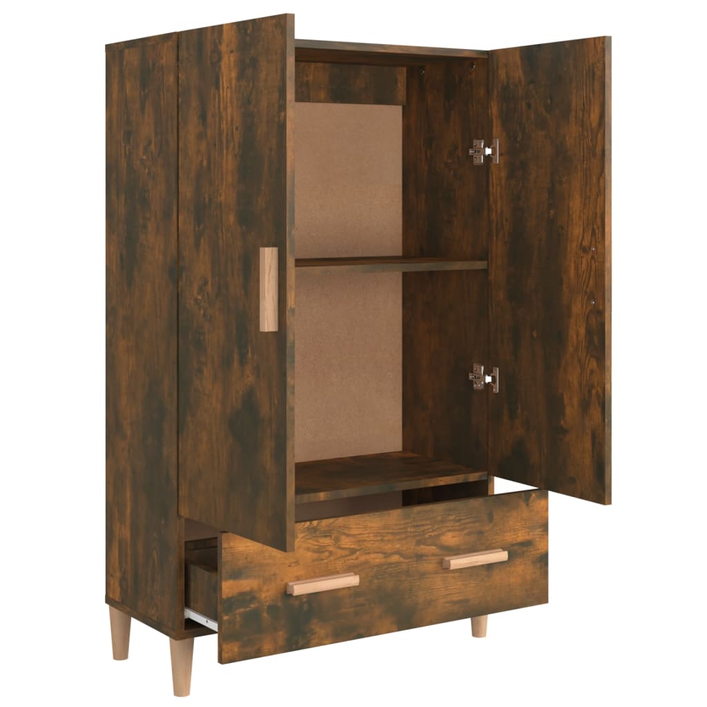 skab 70x31x115 cm konstrueret træ røget egetræsfarve