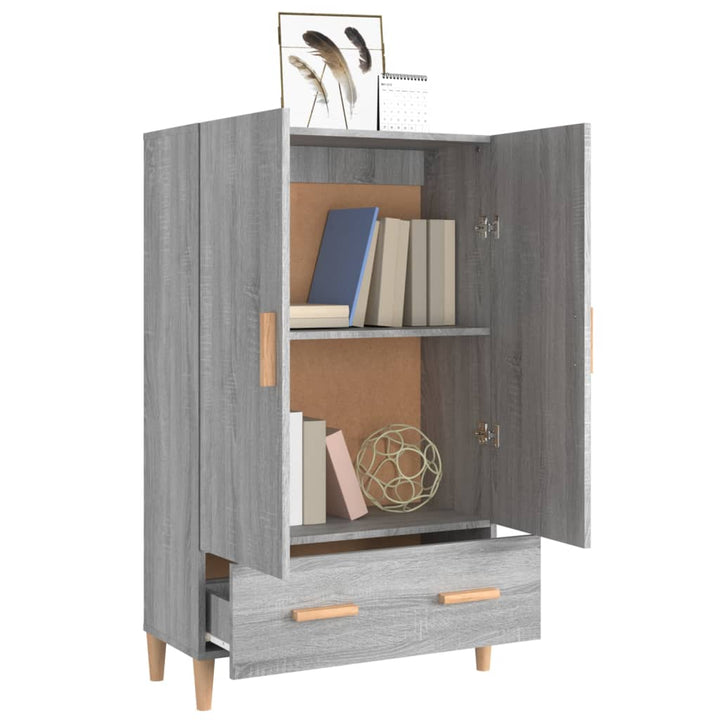 skab 70x31x115 cm konstrueret træ grå sonoma-eg