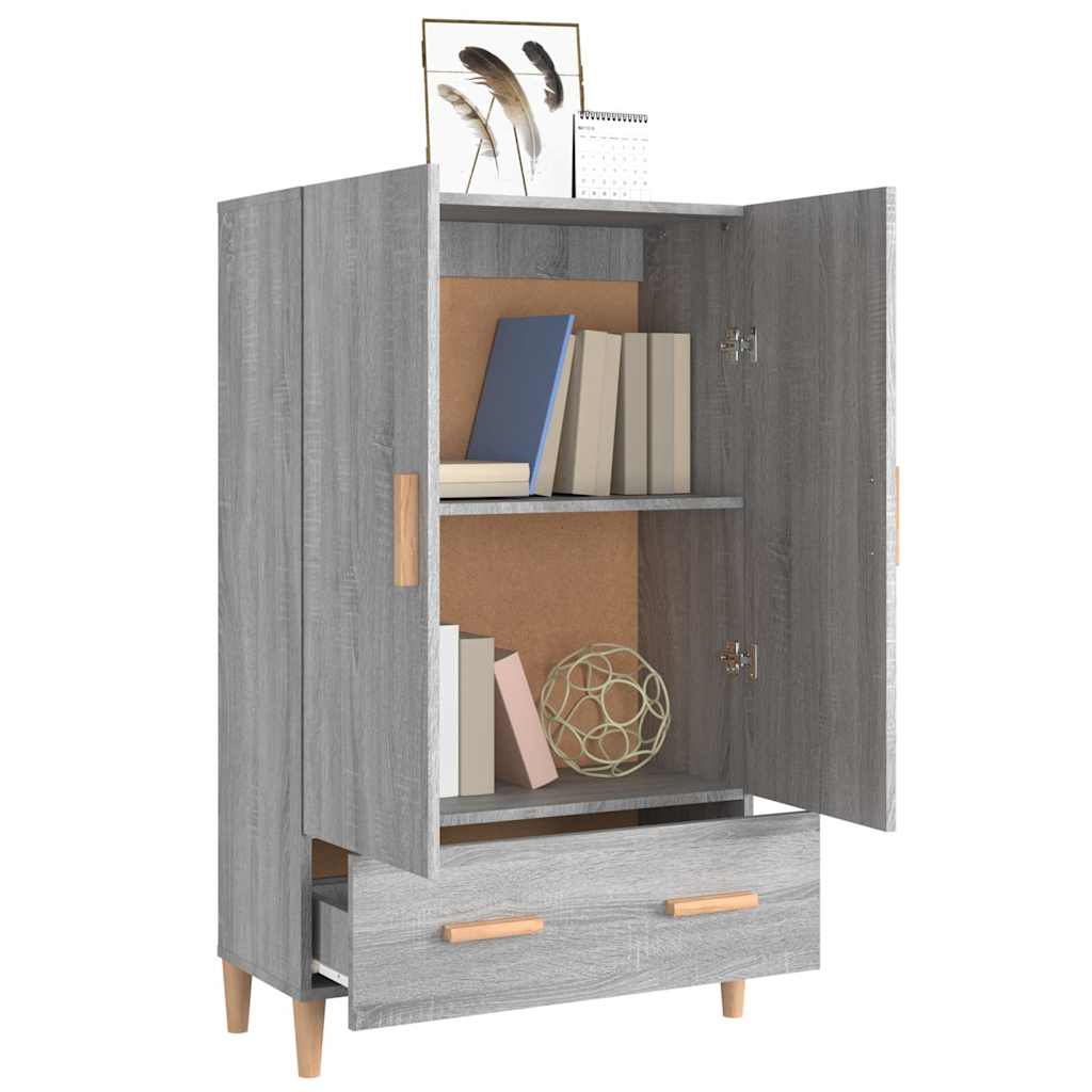 skab 70x31x115 cm konstrueret træ grå sonoma-eg