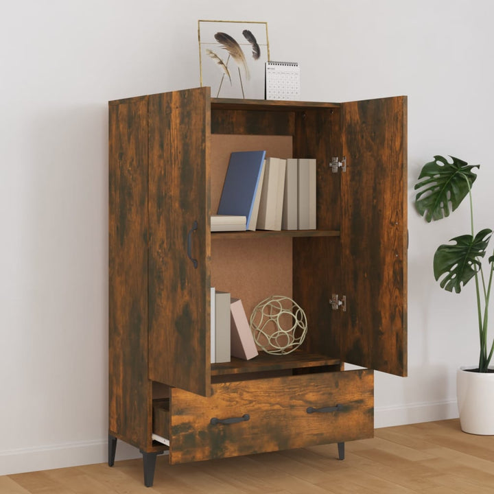 skab 70x31x115 cm konstrueret træ røget egetræsfarve