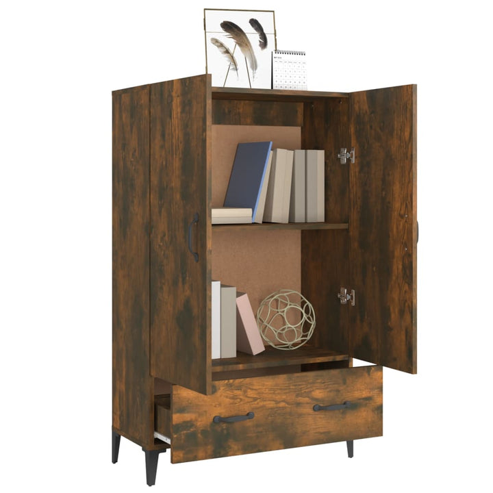 skab 70x31x115 cm konstrueret træ røget egetræsfarve