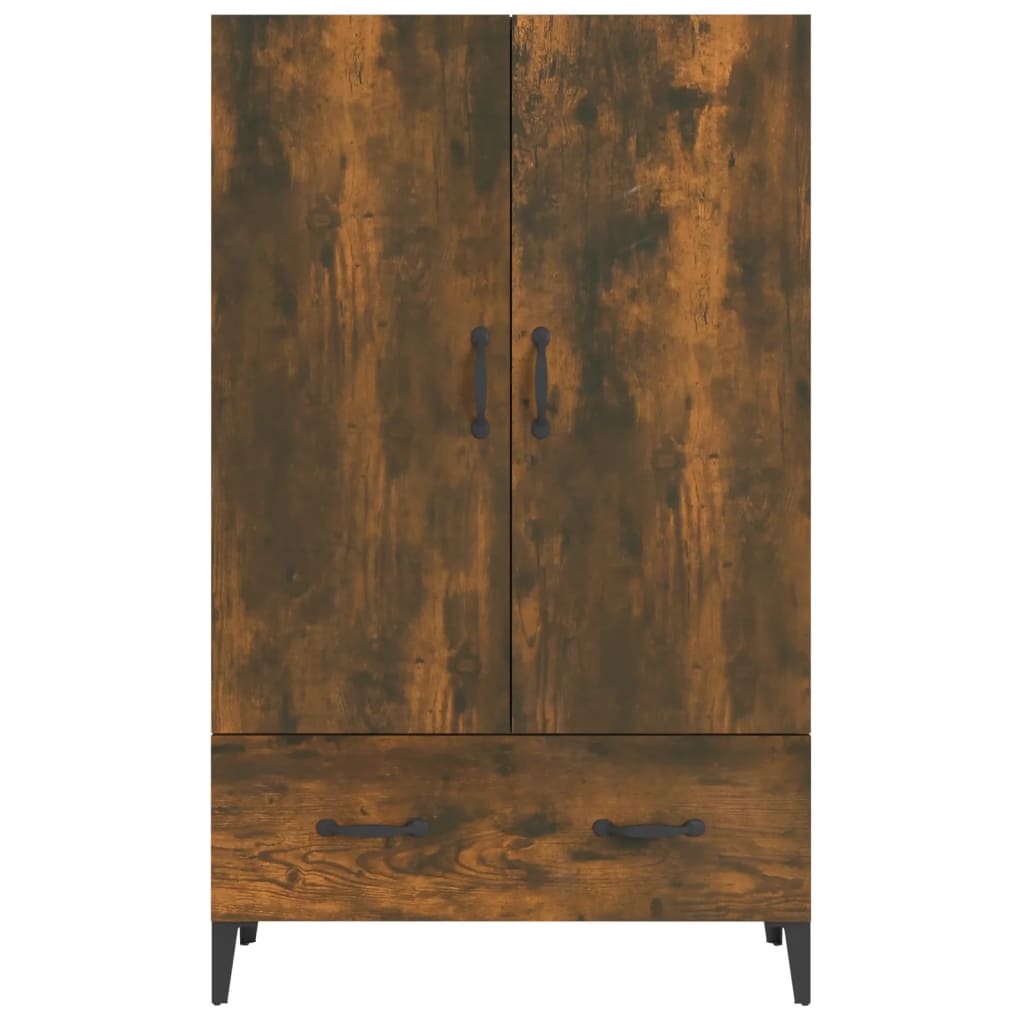 skab 70x31x115 cm konstrueret træ røget egetræsfarve