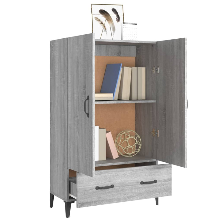 skab 70x31x115 cm konstrueret træ grå sonoma-eg