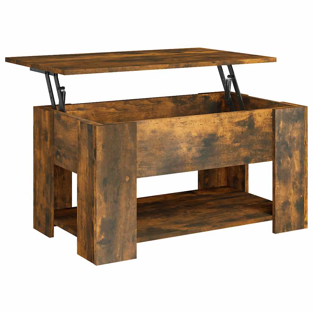 sofabord 79x49x41 cm konstrueret træ røget egetræ