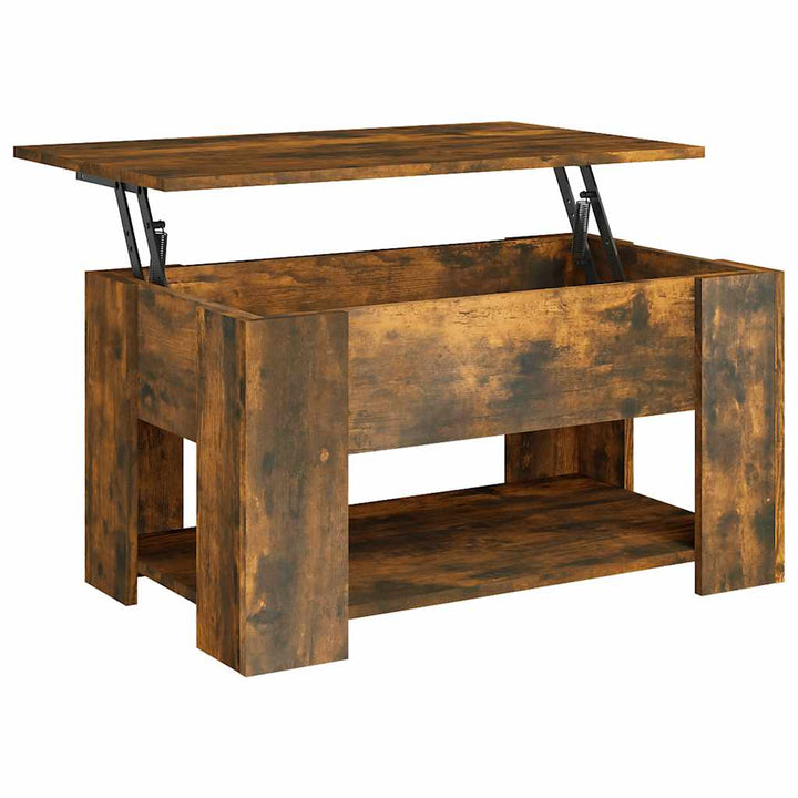 sofabord 79x49x41 cm konstrueret træ røget egetræ