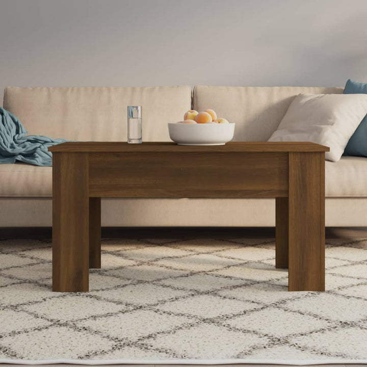 sofabord 101x49x52 cm konstrueret træ brun egetræsfarve
