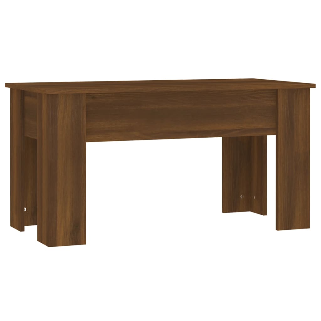 sofabord 101x49x52 cm konstrueret træ brun egetræsfarve