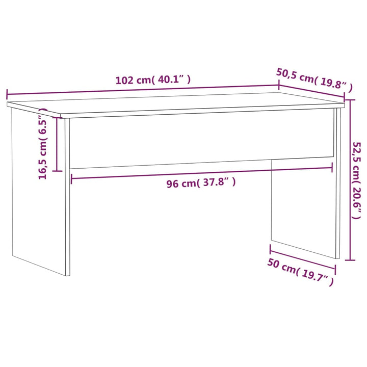 sofabord 102x50,5x52,5 cm konstrueret træ grå sonoma-eg