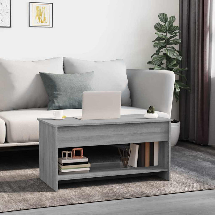 sofabord 102x50x52,5 cm konstrueret træ grå sonoma-eg