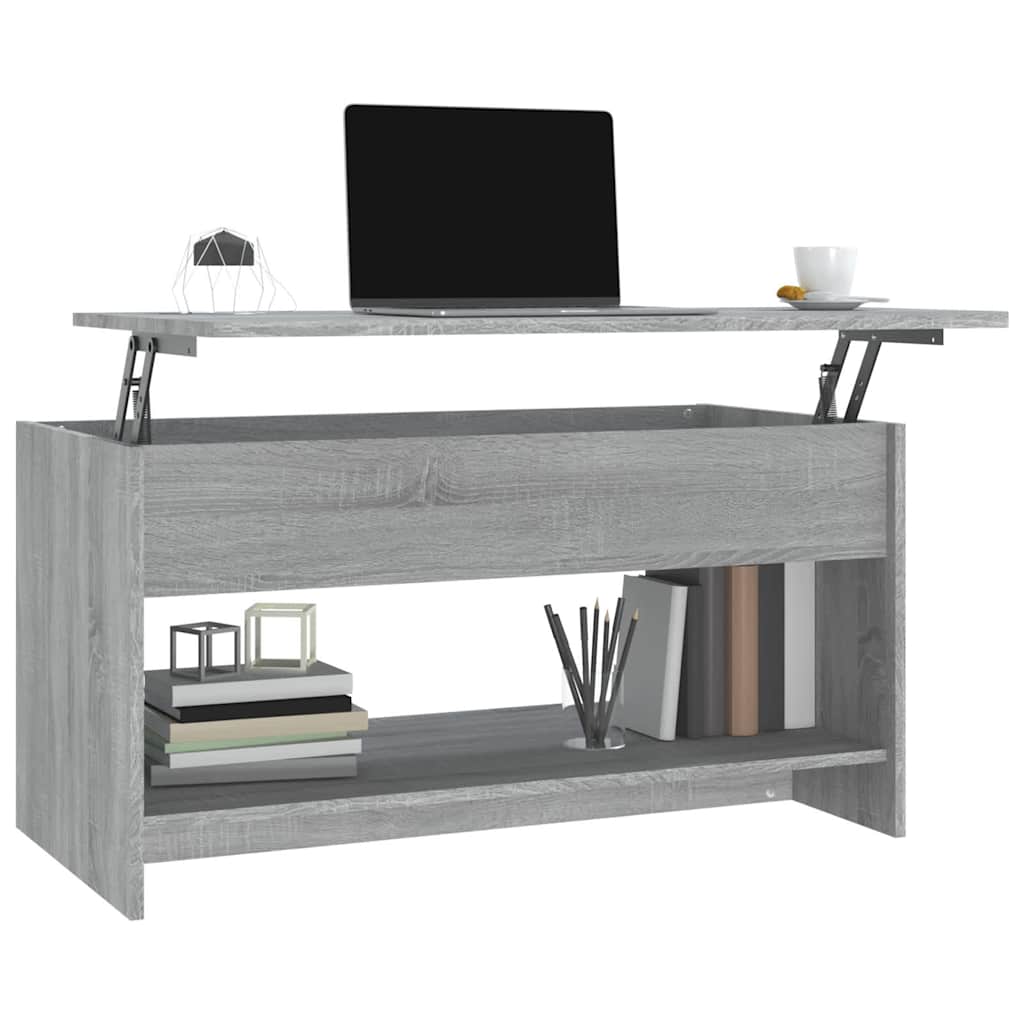 sofabord 102x50x52,5 cm konstrueret træ grå sonoma-eg
