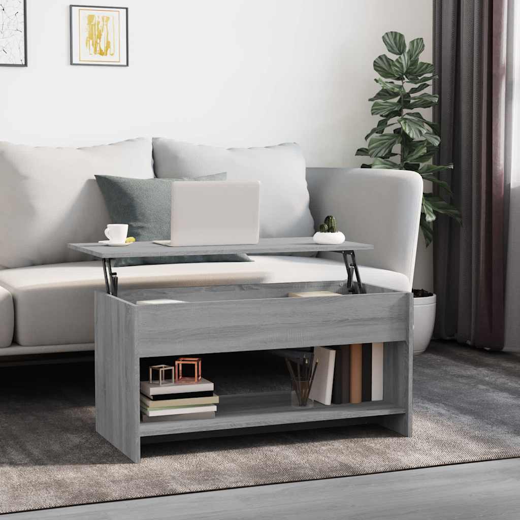 sofabord 102x50x52,5 cm konstrueret træ grå sonoma-eg