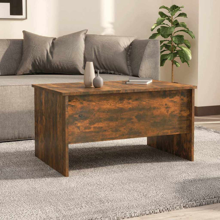 sofabord 80x50x42,5 cm konstrueret træ røget egetræsfarve