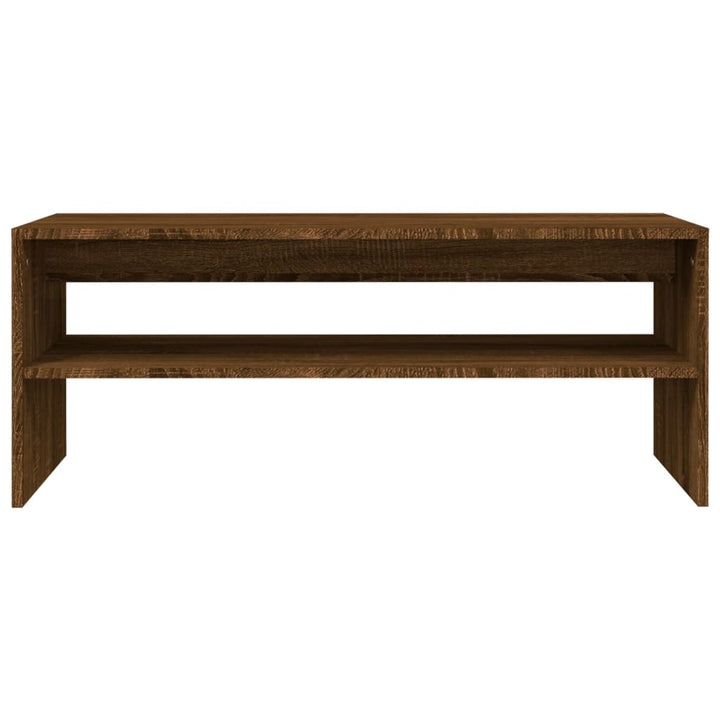 sofabord 100x40x40 cm konstrueret træ brun egetræsfarve