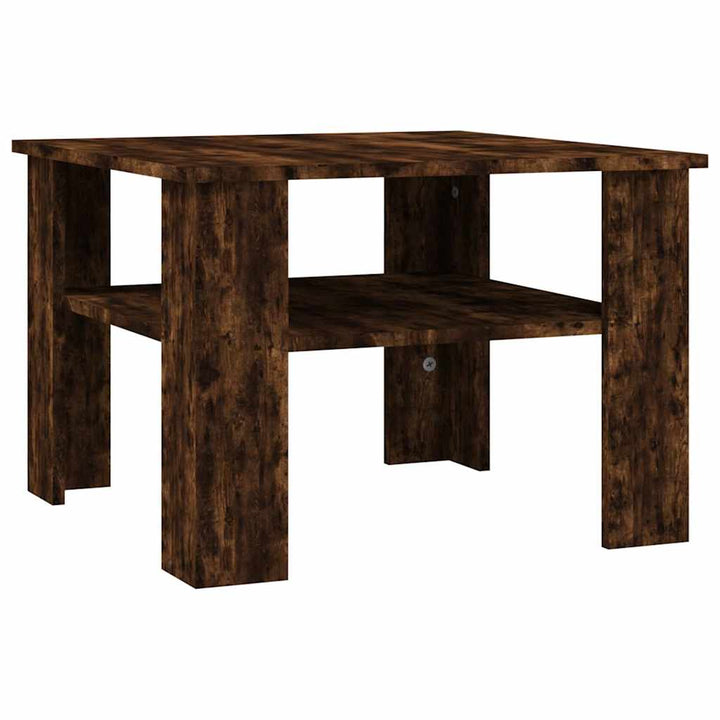 sofabord 60x60x42 cm konstrueret træ røget egetræsfarve