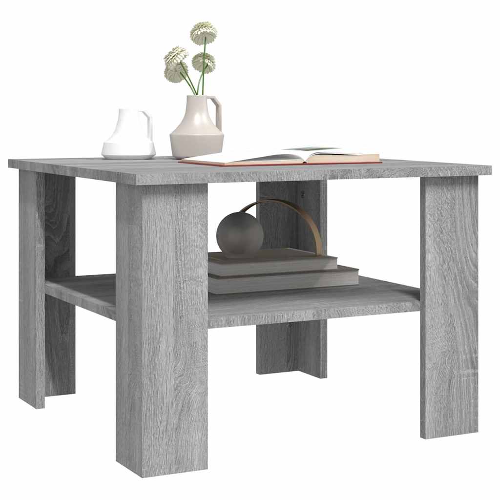 sofabord 60x60x42 cm konstrueret træ grå sonoma-eg