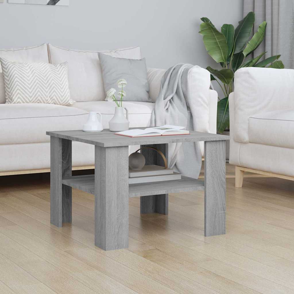 sofabord 60x60x42 cm konstrueret træ grå sonoma-eg
