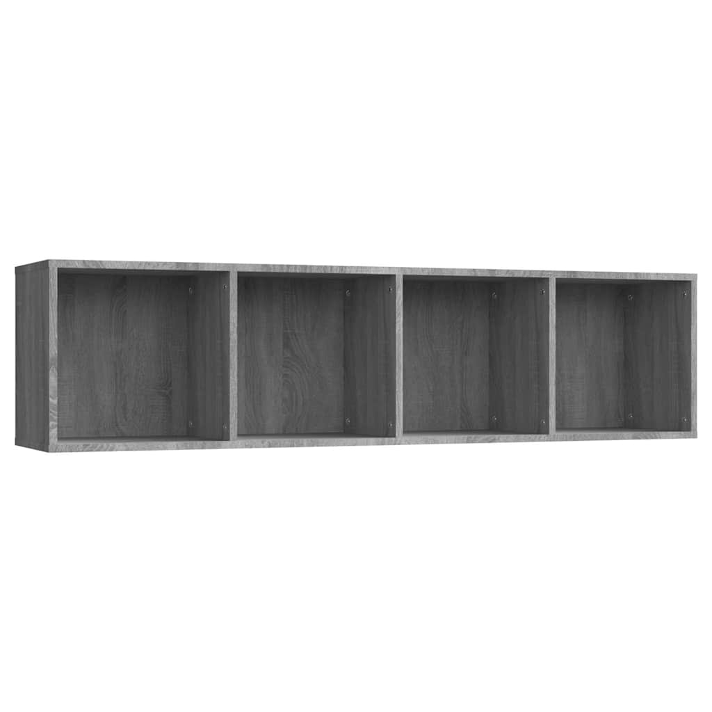 bogreol/tv-bord 143x30x36 cm konstrueret træ grå sonoma-eg