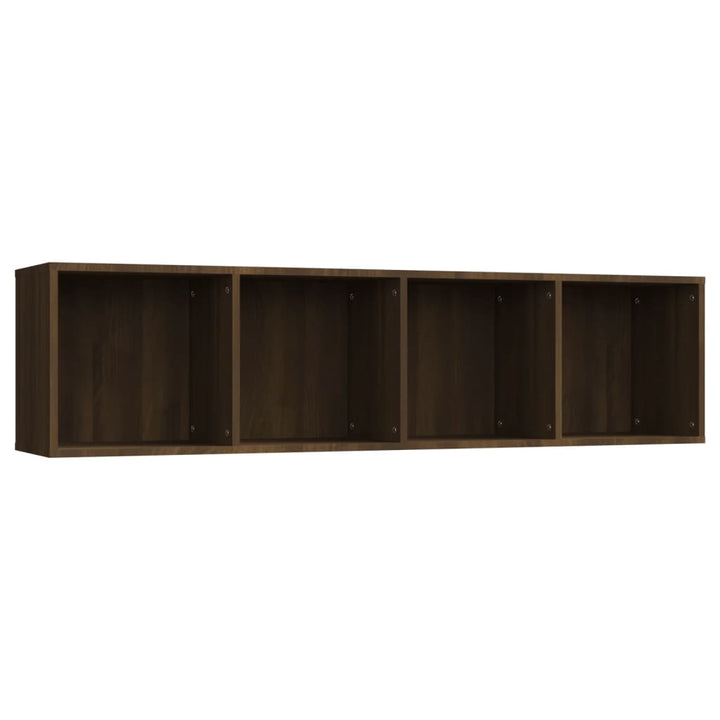 bogreol/tv-skab 143x30x36 cm konstrueret træ brun egetræ