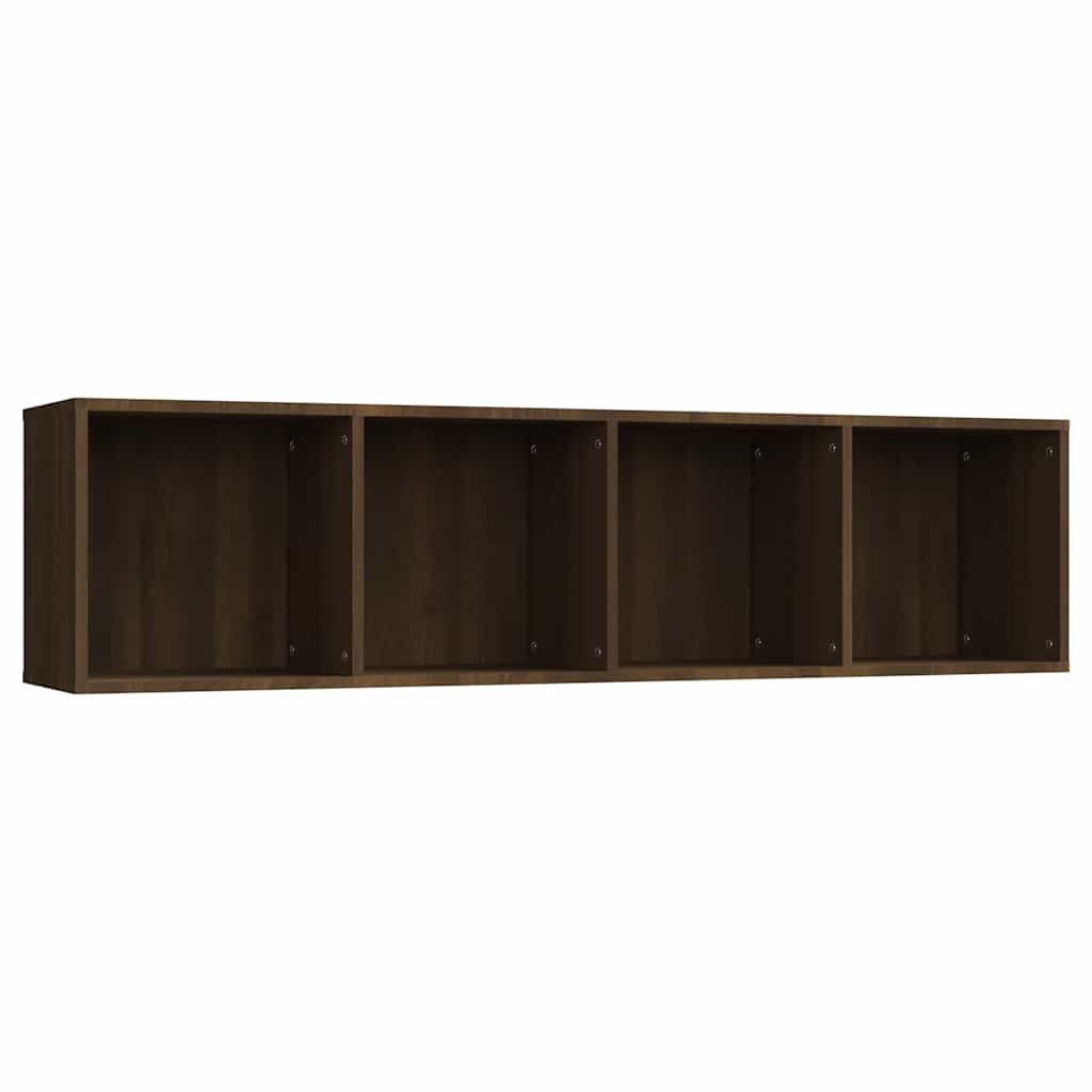 bogreol/tv-skab 143x30x36 cm konstrueret træ brun egetræ