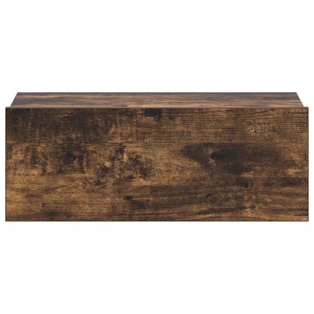 væghængte natborde 2 stk. 40x30x15 cm konstrueret træ røget eg