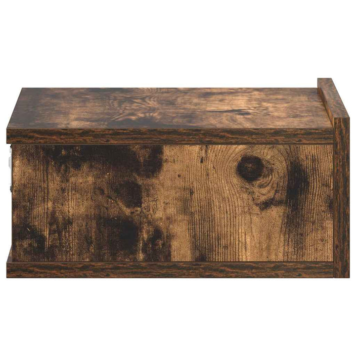 væghængte natborde 2 stk. 40x30x15 cm konstrueret træ røget eg