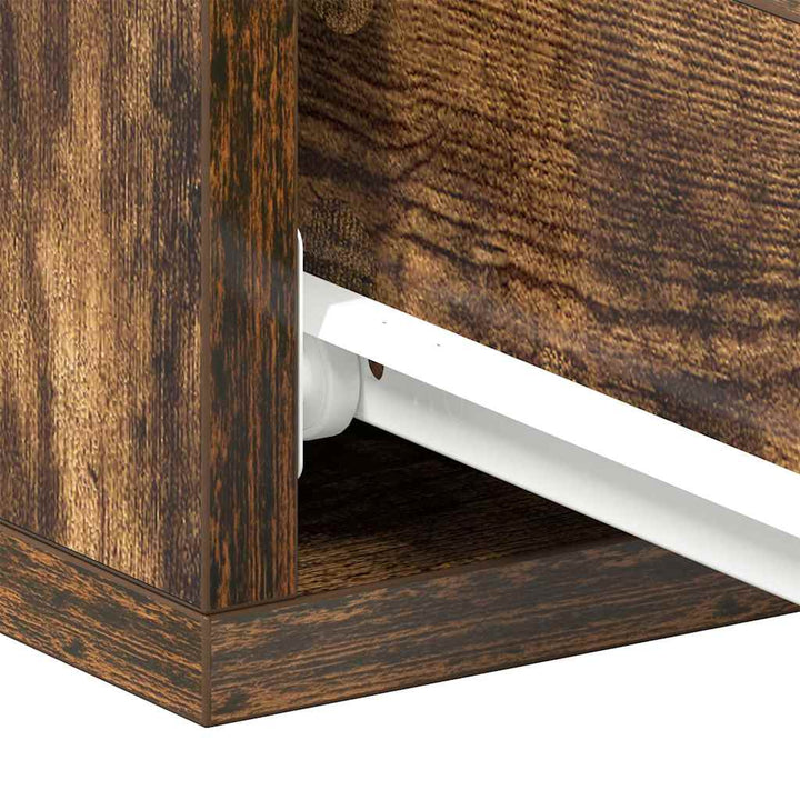væghængte natborde 2 stk. 40x30x15 cm konstrueret træ røget eg