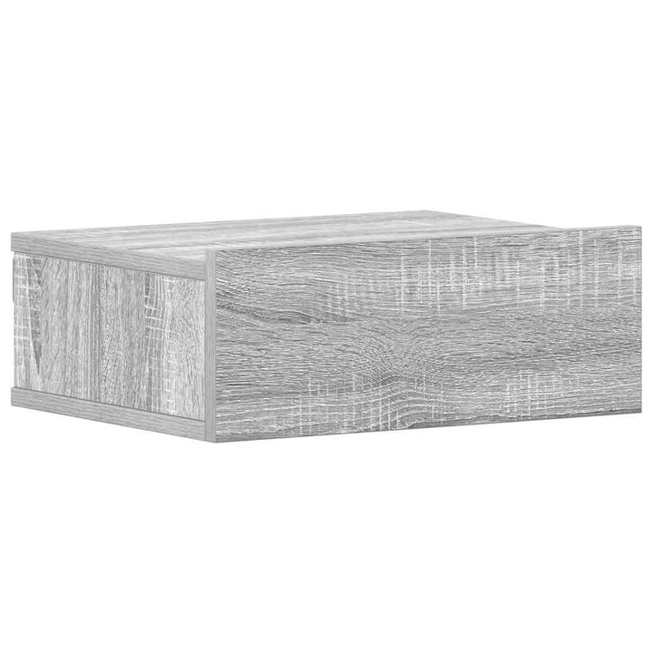 natborde til væg 2 stk. 40x30x15 cm konstrueret træ grå sonoma