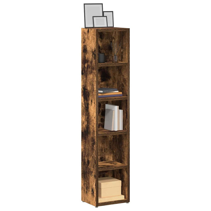 cd-reoler 2 stk. 21x16x93,5 cm konstrueret træ røget egetræ