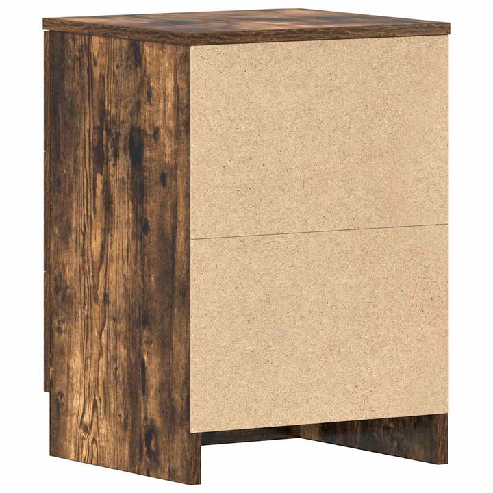 sengebord 38x35x56 cm konstrueret træ røget egetræsfarve