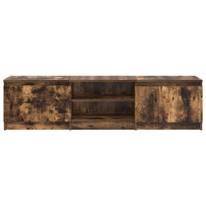 tv-bord 140x40x35,5 cm konstrueret træ røget egetræsfinish