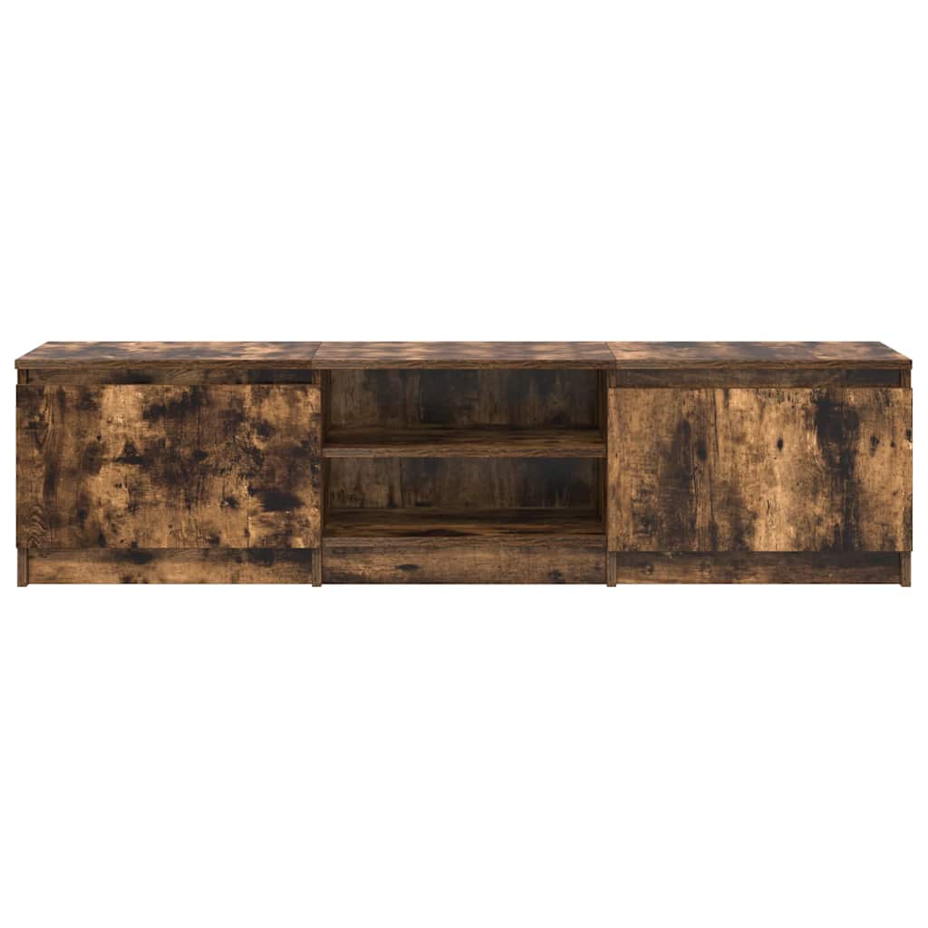 tv-bord 140x40x35,5 cm konstrueret træ røget egetræsfinish
