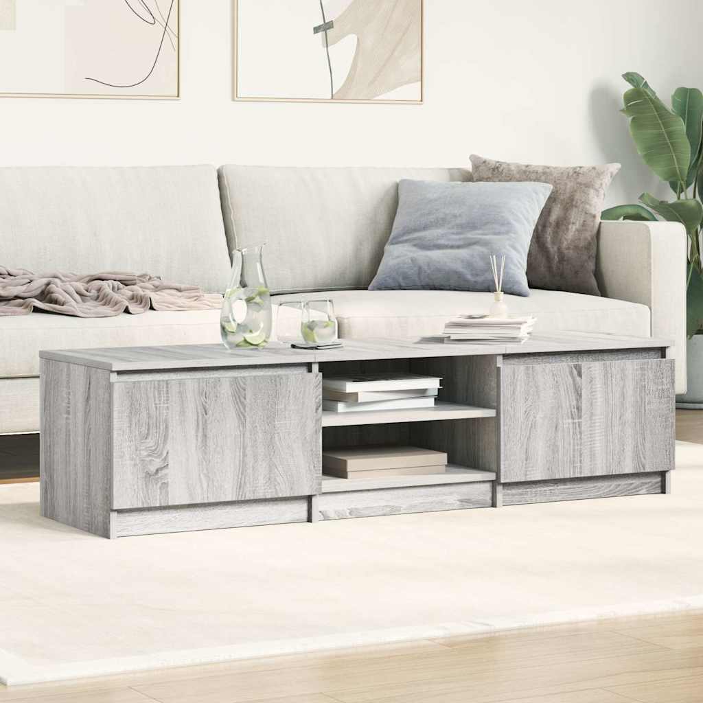 tv-bord 140x40x35,5 cm konstrueret træ grå sonoma-eg