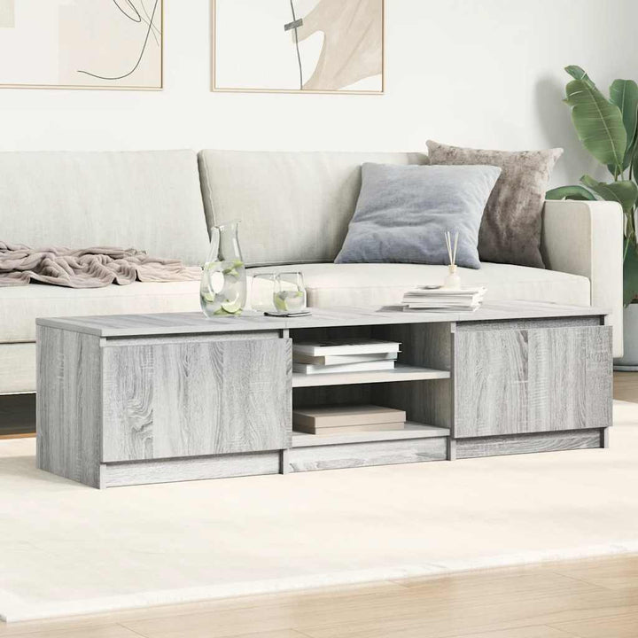 tv-bord 140x40x35,5 cm konstrueret træ grå sonoma-eg