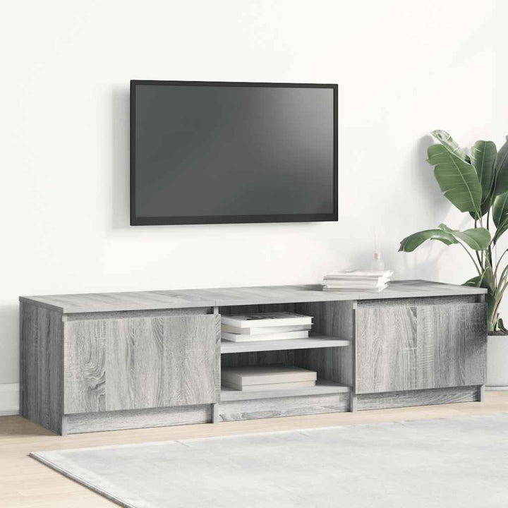 tv-bord 140x40x35,5 cm konstrueret træ grå sonoma-eg