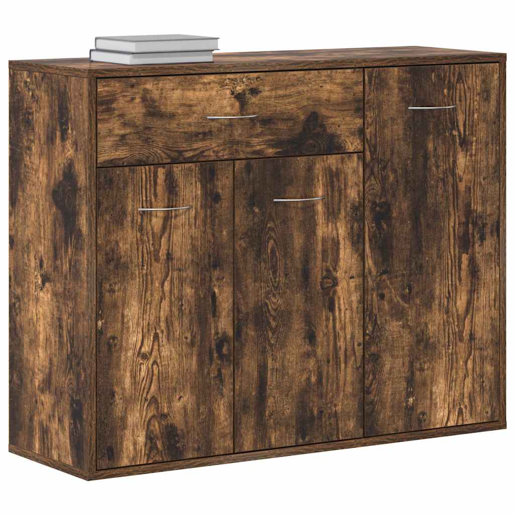 skænk 88x30x70 cm konstrueret træ røget egetræsfarve