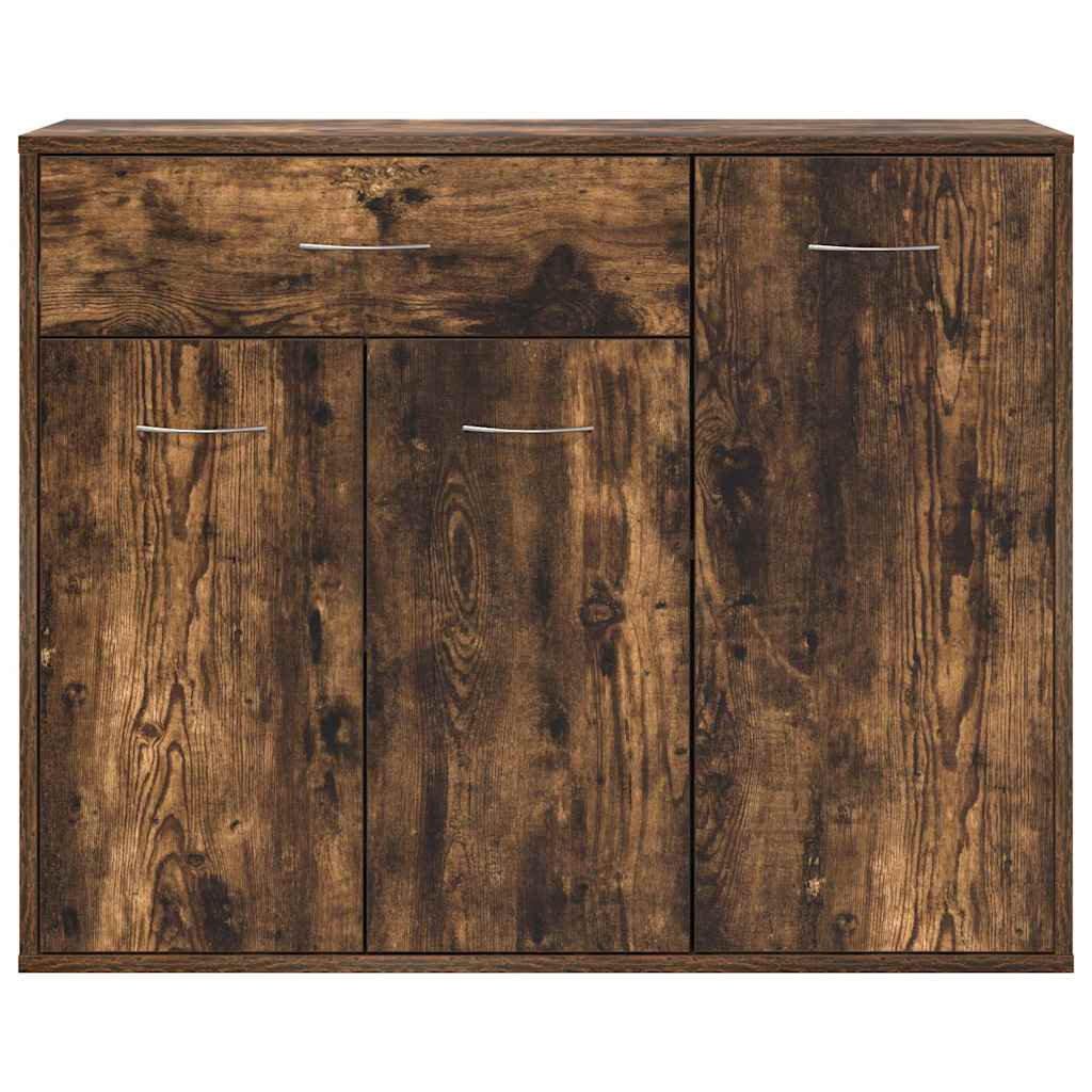 skænk 88x30x70 cm konstrueret træ røget egetræsfarve