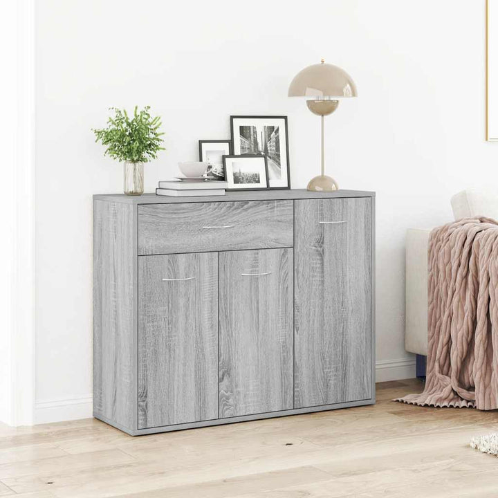 skænk 88x30x70 cm konstrueret træ grå sonoma-eg