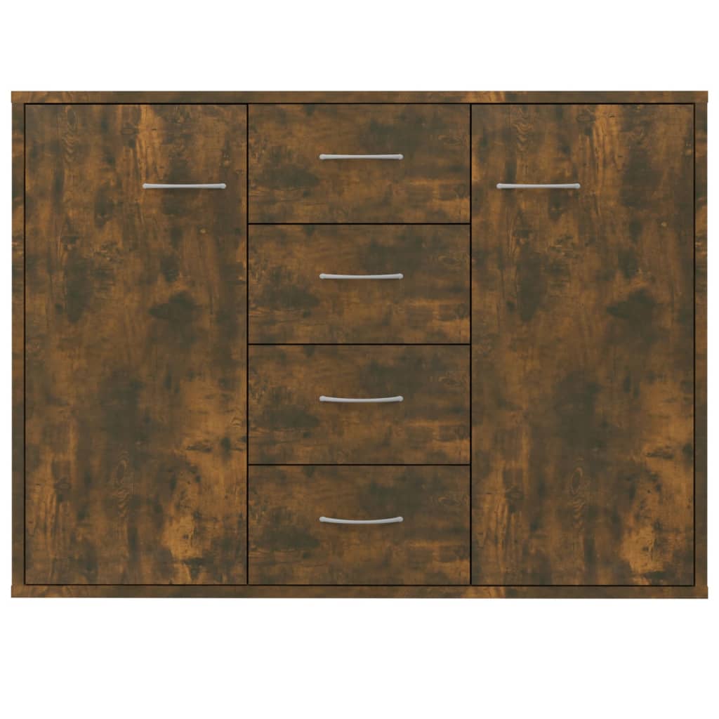 skænk 88x30x65 cm konstrueret træ røget egetræsfarve