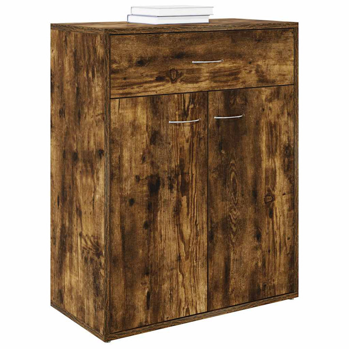 skænk 60x30x75 cm konstrueret træ røget egetræsfarve