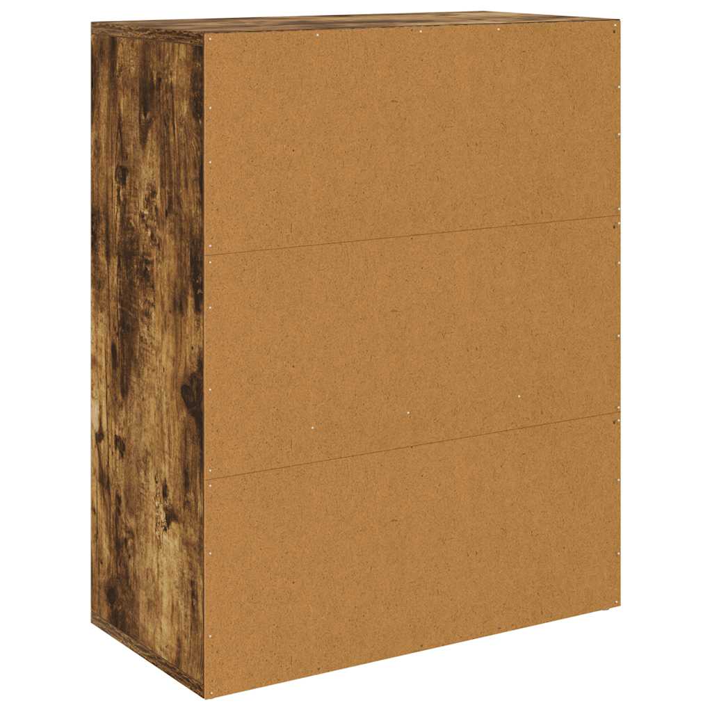 skænk 60x30x75 cm konstrueret træ røget egetræsfarve