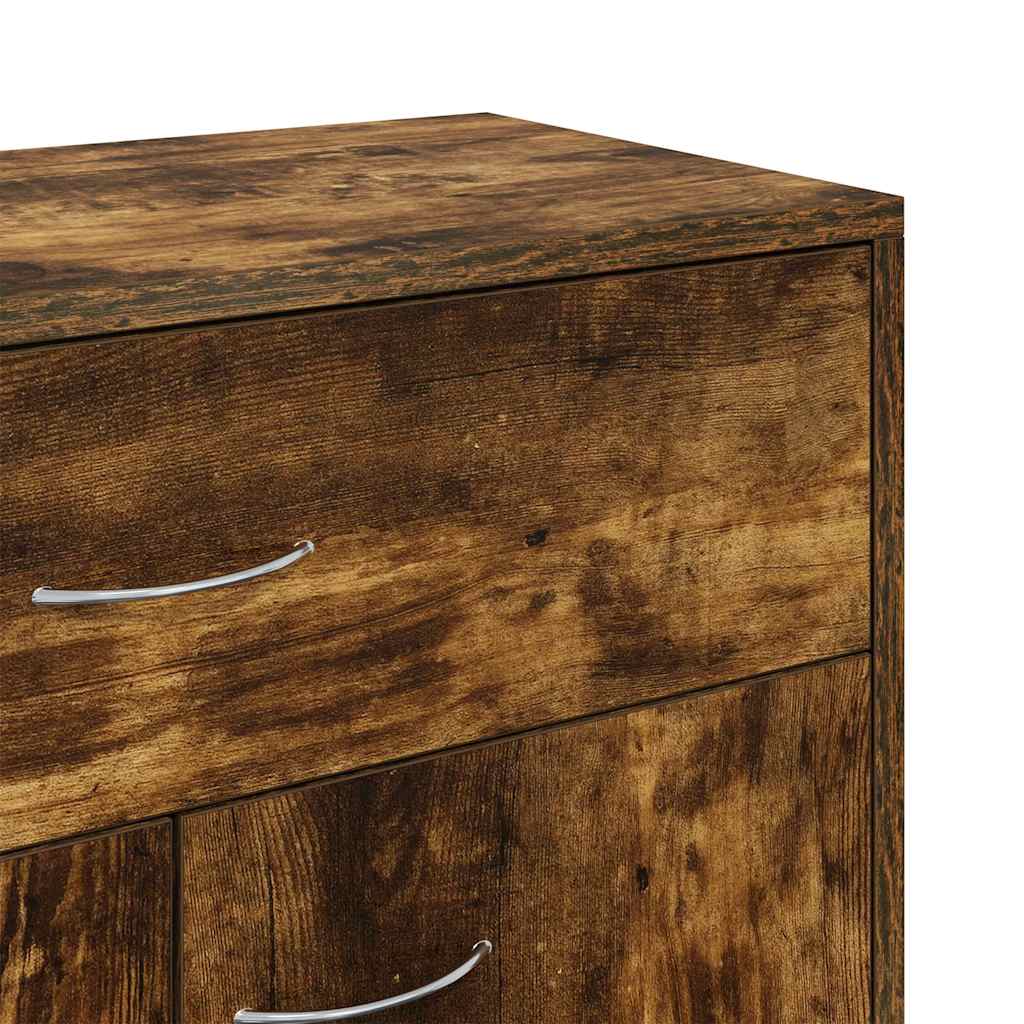 skænk 60x30x75 cm konstrueret træ røget egetræsfarve