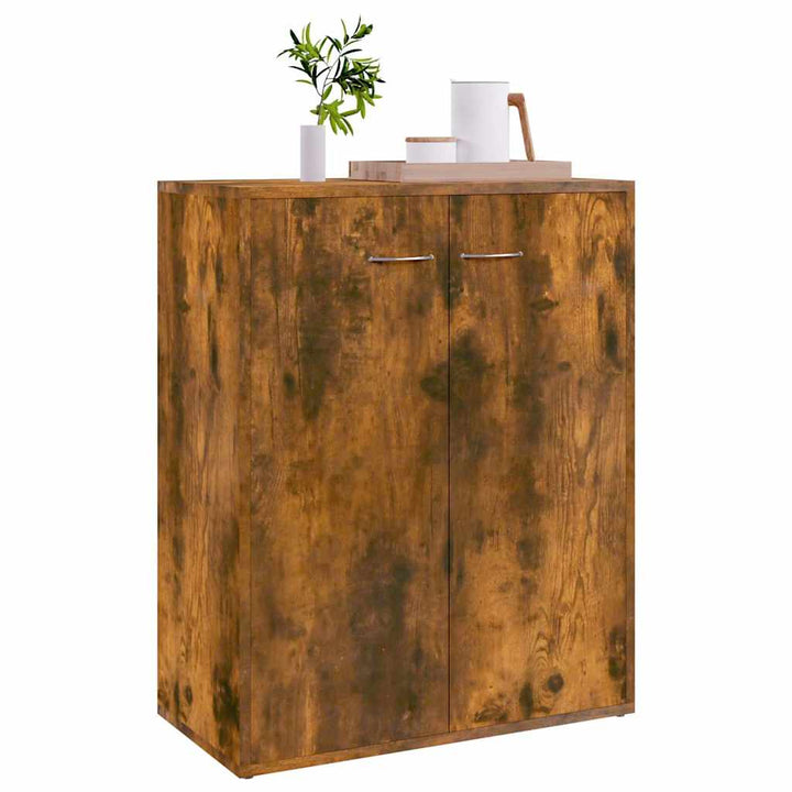 skænk 60x30x75 cm konstrueret træ røget egetræsfarve