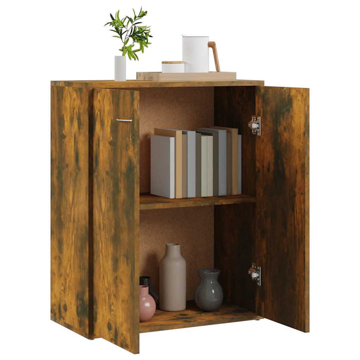 skænk 60x30x75 cm konstrueret træ røget egetræsfarve