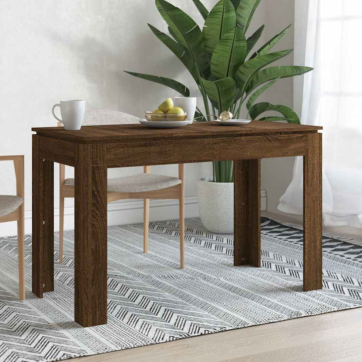 spisebord 120x60x76 cm konstrueret træ brun egetræsfarve