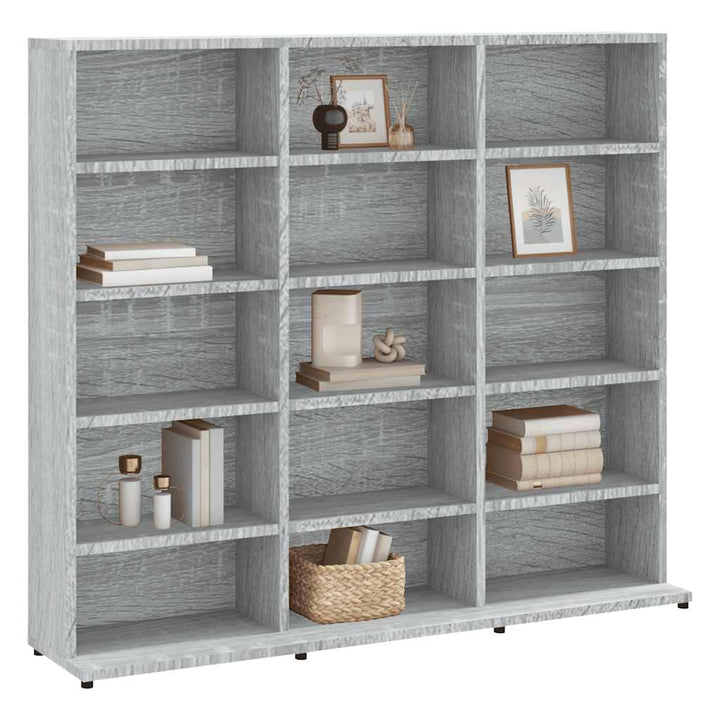 cd-reol 100x23x89,5 cm konstrueret træ grå sonoma