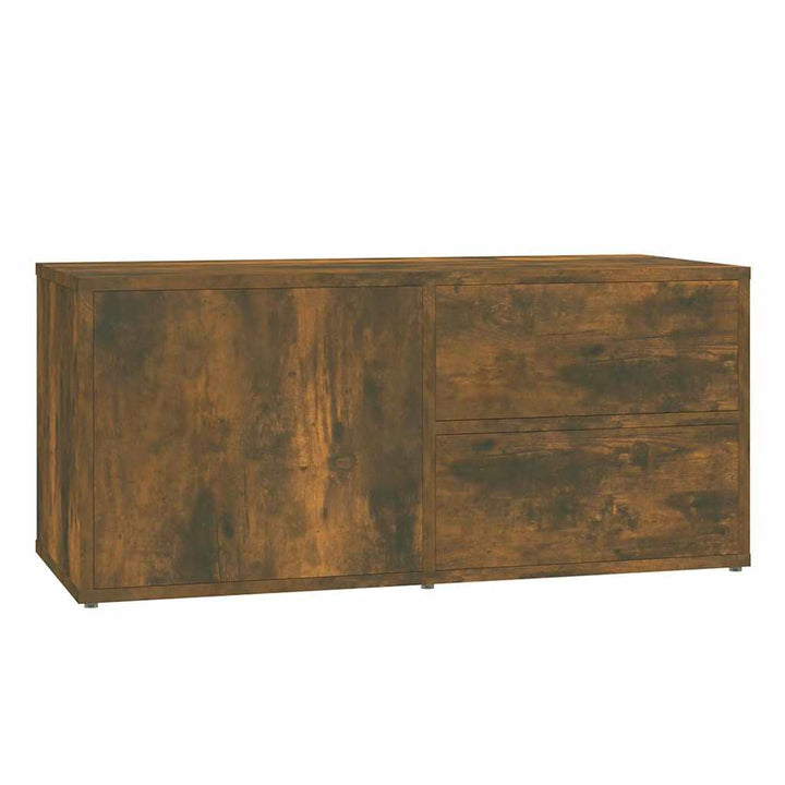 tv-bord 80x34x36 cm konstrueret træ røget egetræsfarve